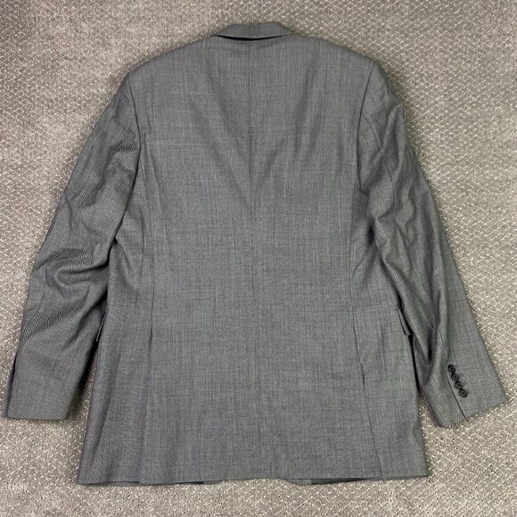 Gieves & Hawkes Blazer Sport Coat Men's 46L Silver Black Micro Dot Birdseye Wool - Picture 5 of 16